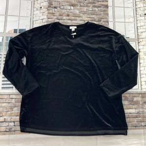 NWT Women’s J.Jill Black Classy Long Sleeve Crewneck Shirt (M) GD10